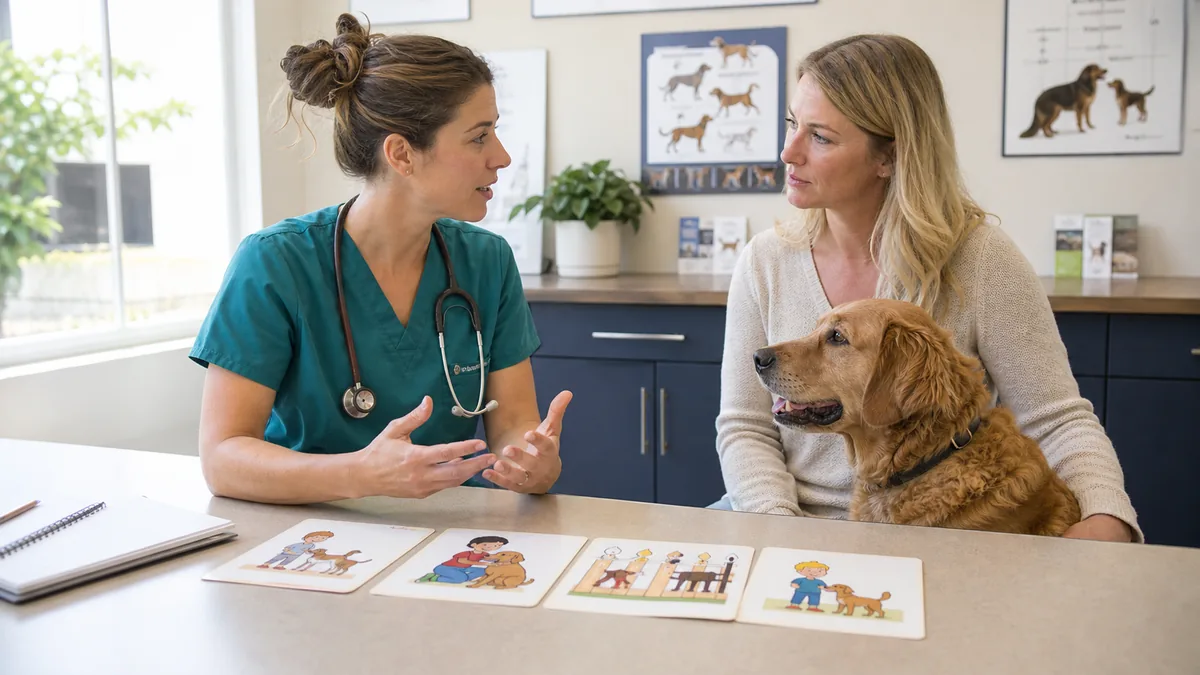 犬と子どもの接し方について専門家に相談する飼い主
