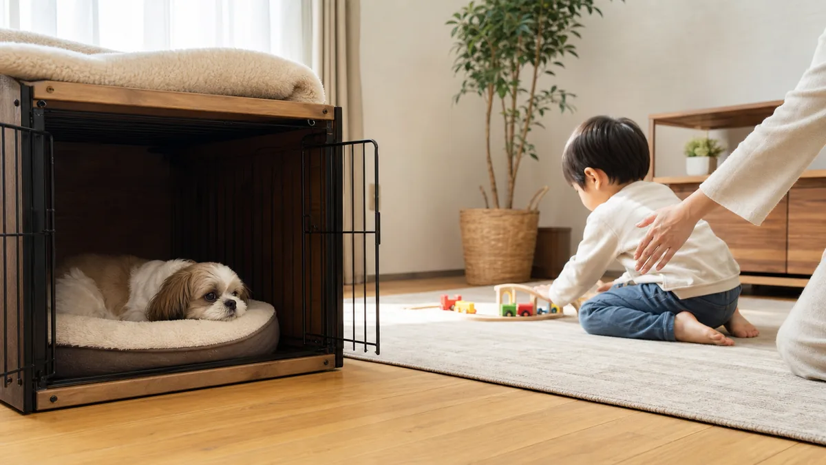 子どもから離れて休める犬の安全な居場所